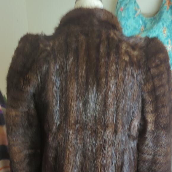 Vintage Maxi Mink Fur Coat Mod Elegance Women's Medium - Picture 13 of 14